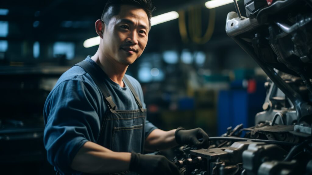 portrait man working as mechanic