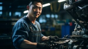 portrait man working as mechanic